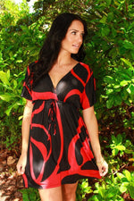 Abstract V Neck Surplice Dress - Beach Dresses for Summer - Hot Boho Resort & Swimwear