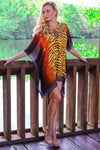 Animal Print Designer Short Kaftans -  Short Caftan Dresses - Hot Boho Resort & Swimwear