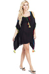 Cold Shoulder Kaftans With Tassels For Resort Wear | Summer Kaftan Dresses - Hot Boho Resort & Swimwear