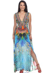 Designer Viscose Silk Maxi Dress for Resort Wear | Luxury Resort Wear Maxis - Hot Boho Resort & Swimwear