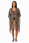 Eclectic Jungle Luxury Silk Caftan Dress - La Moda Boho Resort & Swimwear