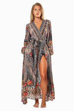 Eclectic Jungle Women's Maxi Wrap Dresses - La Moda Boho Resort & Swimwear