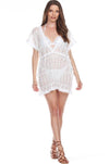 La Moda Beach Cover-Up Soft Crochet Embroidered Lace Dress | Beach Cover Ups - Hot Boho Resort & Swimwear