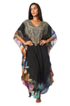 Lightweight Maxi Caftan Dress/Cover Up with Jewels - La Moda Boho Resort & Swimwear