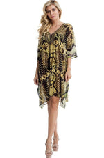 Luxury Knit Kaftan Coverup in Snake Print | Flowy Poncho Caftan - Hot Boho Resort & Swimwear