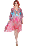 Multi Color Viscose Silk Designer Kaftan Dress - Women's Caftans - Hot Boho Resort & Swimwear
