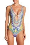 Multi Colored One-Piece Swimsuit / Monokini - Hot Boho Resort & Swimwear
