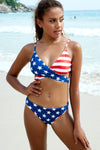 Stars and Stripes Crisscross Bikini Set - Hot Boho Resort & Swimwear