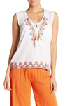 Women's Bohemian Embroidered White Top with Tassels | Summer Tops - Hot Boho Resort & Swimwear